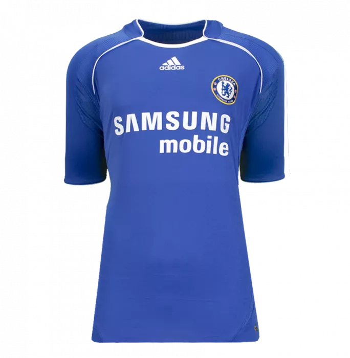 Icons Frank Lampard Back Signed Chelsea 2007-08 Home Shirt With Striped Style Numbers (Signed Under Number)