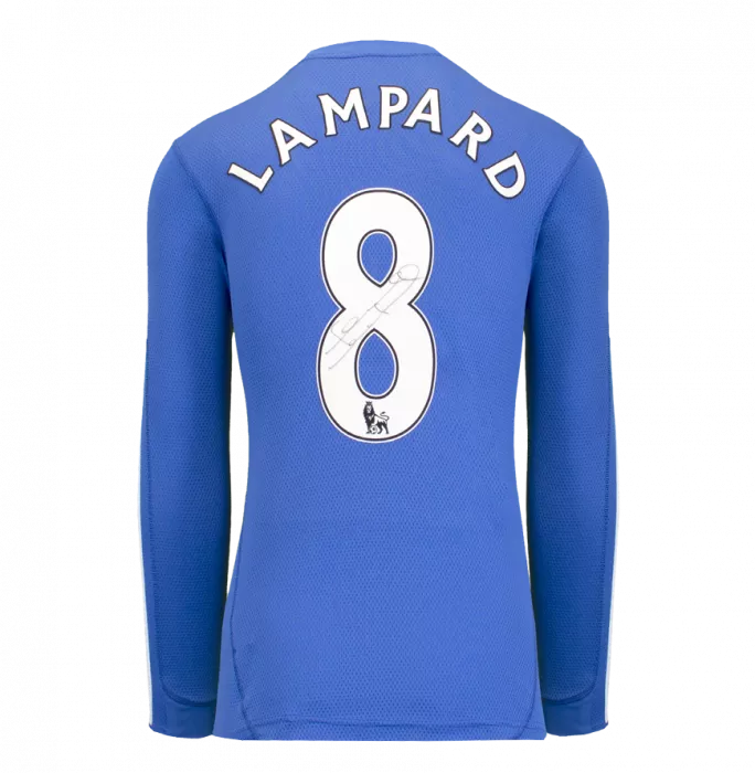 Icons Frank Lampard Back Signed Chelsea 2009-10 Home Shirt With Official Velvet Numbers