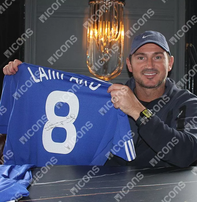 Icons Frank Lampard Back Signed Chelsea 2009-10 Home Shirt With Dotted Style Numbers