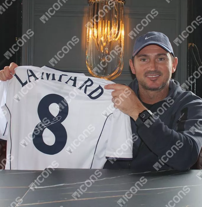 Icons Frank Lampard Back Signed England 2002 Home Shirt With Fan Style Numbers