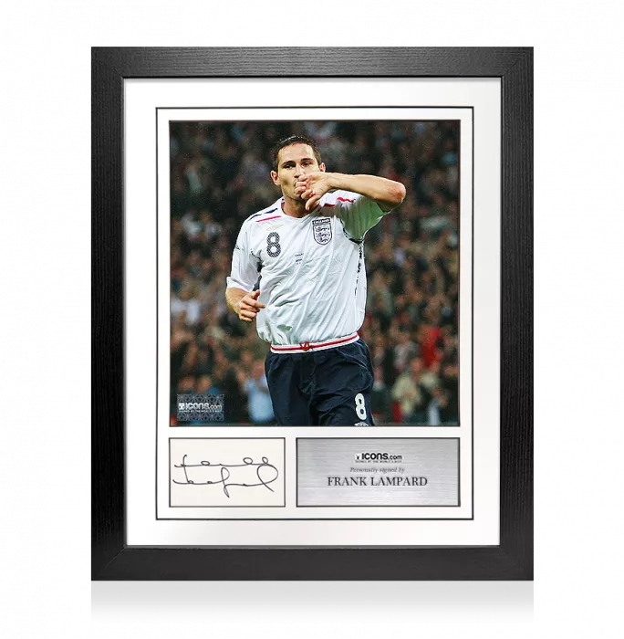 icons Frank Lampard Signed Card and England Photo Frame – Option 1