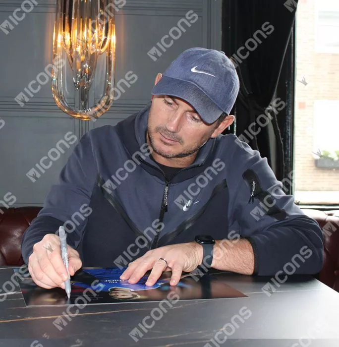 Icons Frank Lampard Signed Chelsea Photo In Black Wooden Frame: UEFA Champions League Goal Vs AS Monaco