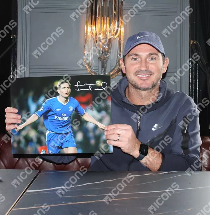 Icons Frank Lampard Signed Chelsea Photo: UEFA Champions League Goal Vs AS Monaco