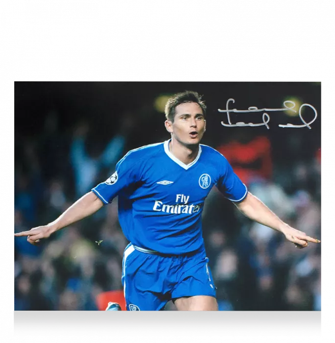 icons Frank Lampard Signed Chelsea Photo: UEFA Champions League Goal vs AS Monaco