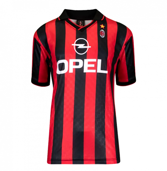 Icons Frank Rijkaard Back Signed 1996 AC Milan Home Shirt In Classic Frame