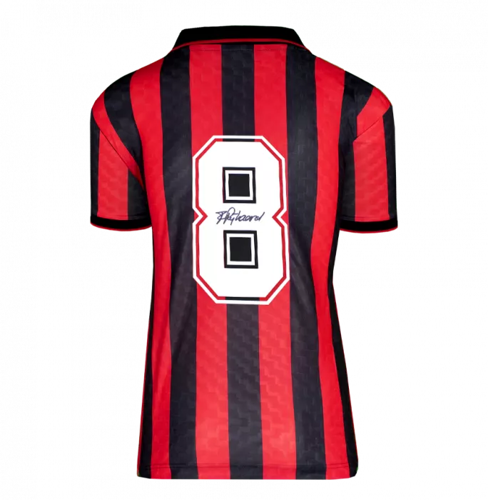 Icons Frank Rijkaard Back Signed 1996 AC Milan Home Shirt In Hero Frame: Option 1