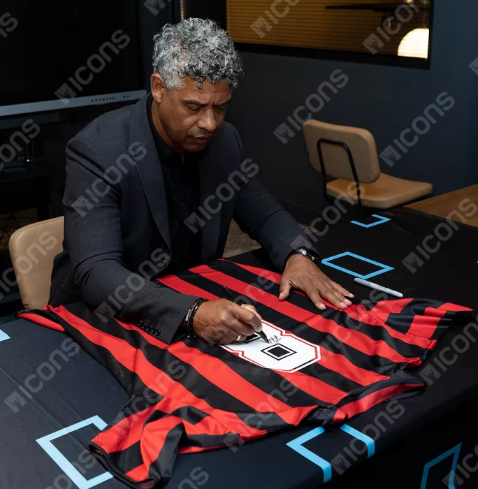 Icons Frank Rijkaard Back Signed AC Milan Home Shirt In Classic Frame