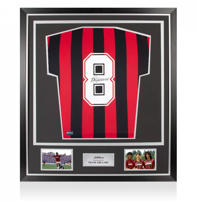 icons Frank Rijkaard Back Signed AC Milan Home Shirt In Classic Frame