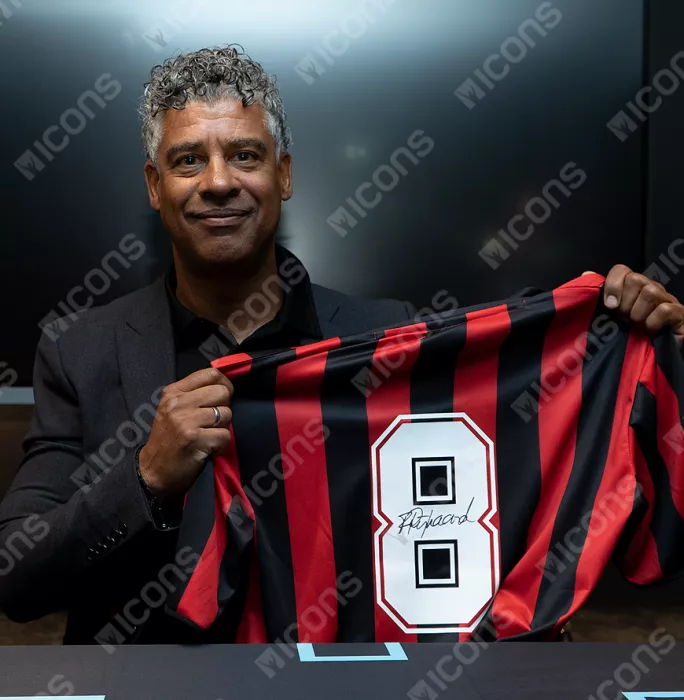 Icons Frank Rijkaard Official AC Milan Back Signed And Framed Home Shirt