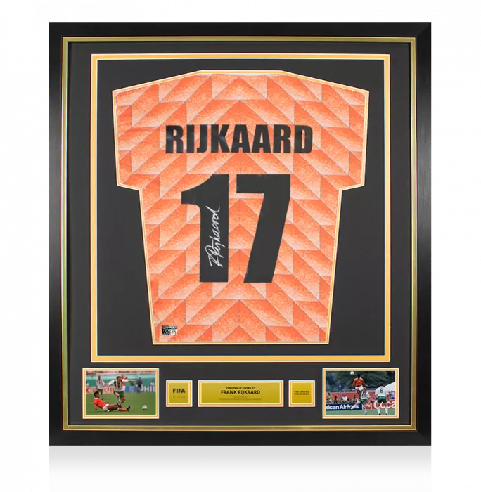 Icons Frank Rijkaard Official FIFA World Cup™ Back Signed And Framed Netherlands 1988 Home Shirt
