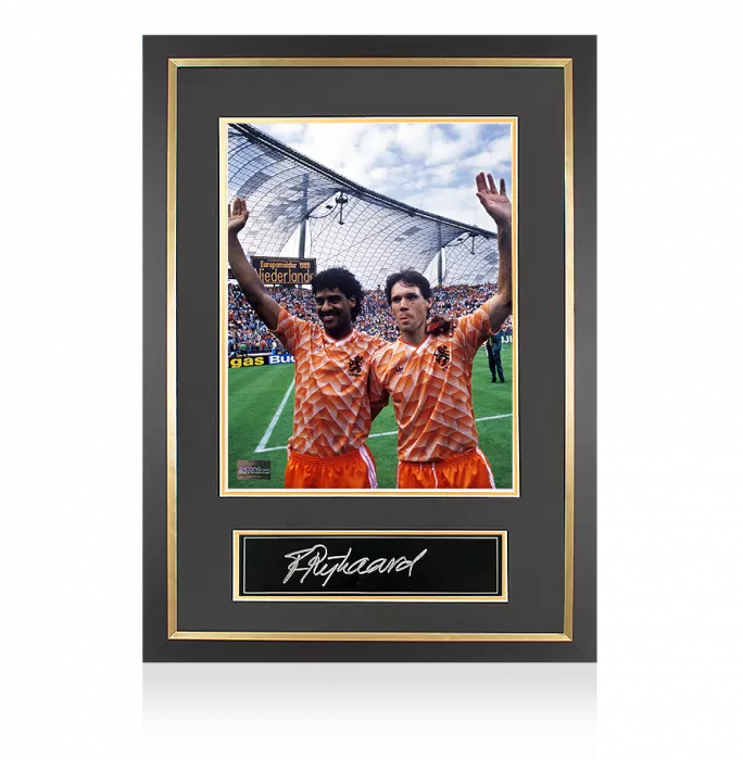 icons Frank Rijkaard Signed Plaque and Photo Frame: UEFA EURO 1988 Winner