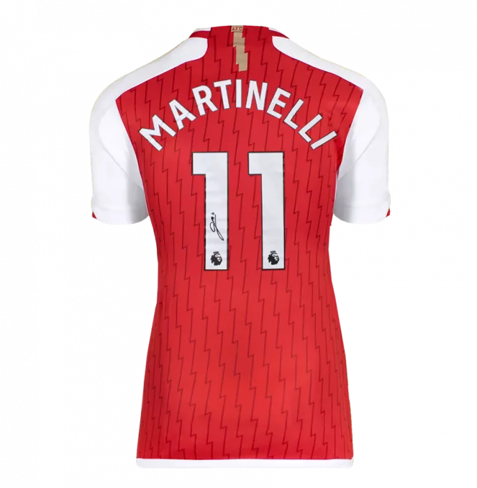 Icons Gabriel Martinelli Official UEFA Champions League Back Signed And Framed Arsenal 2024-25 Home Shirt