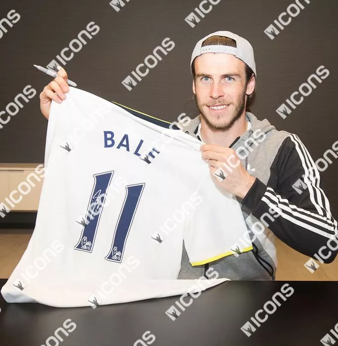Icons Gareth Bale Back Signed And Framed Tottenham Hotspur Home Shirt