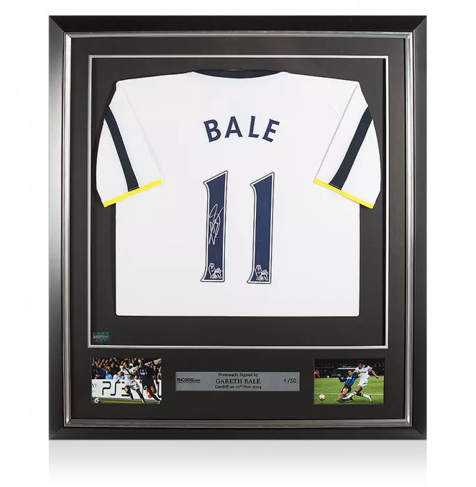 icons Gareth Bale Back Signed and Framed Tottenham Hotspur Home Shirt