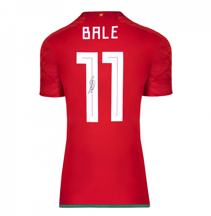 Icons Gareth Bale Back Signed Modern Wales Home Shirt In Classic Frame