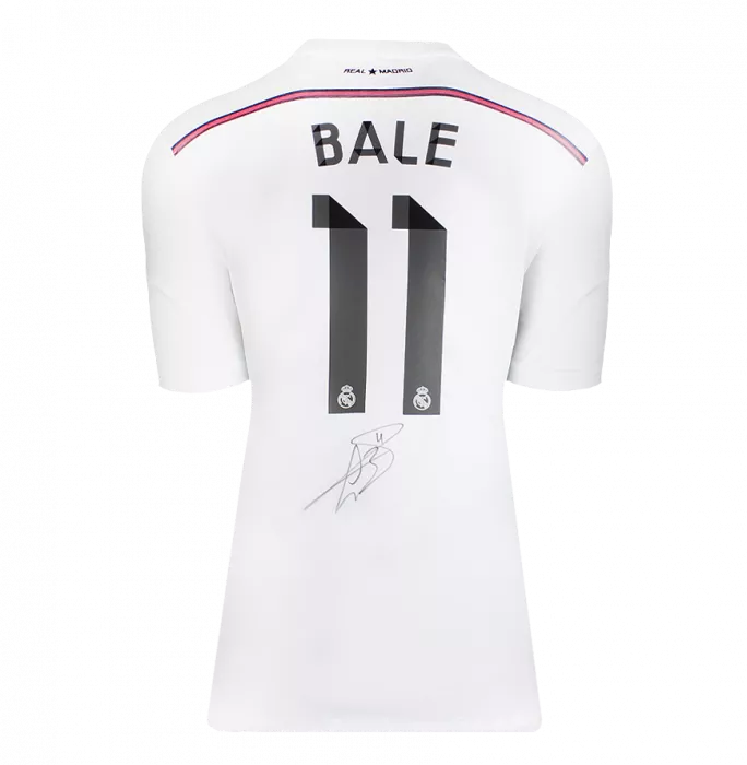 icons Gareth Bale Back Signed Real Madrid 2014-15 Home Shirt