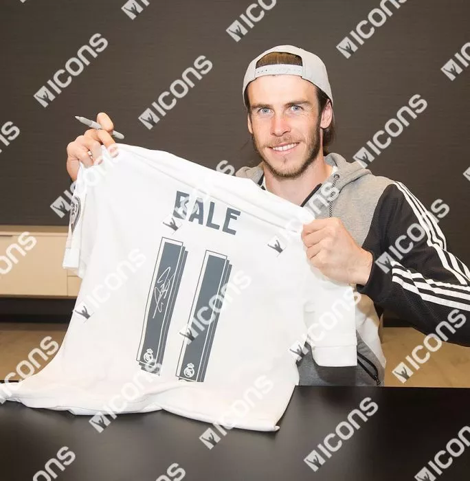 Icons Gareth Bale Back Signed Real Madrid 2015-16 Home Shirt