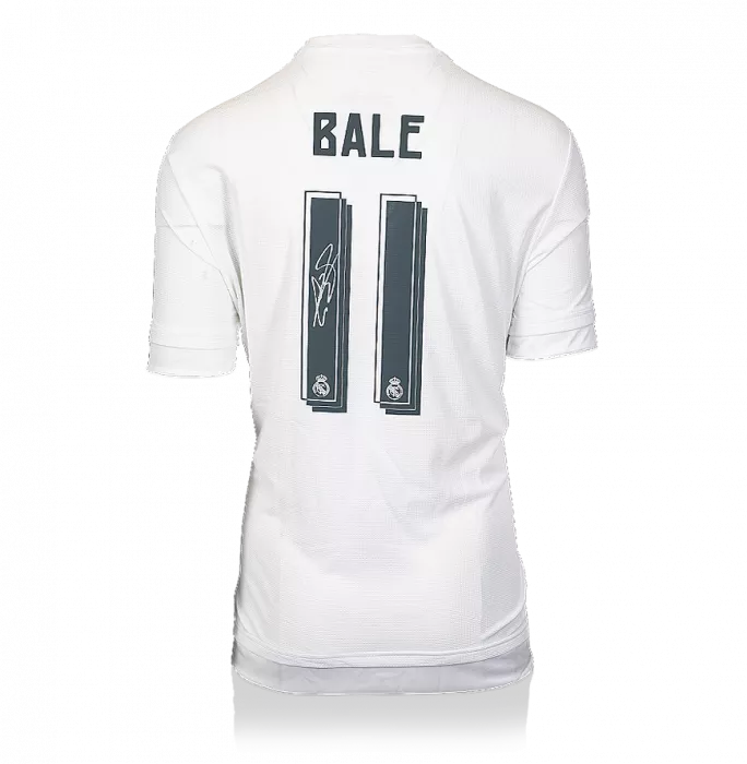icons Gareth Bale Back Signed Real Madrid 2015-16 Home Shirt