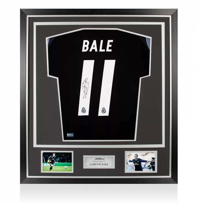 icons Gareth Bale Back Signed Real Madrid 2016-17 Away Shirt In Classic Frame