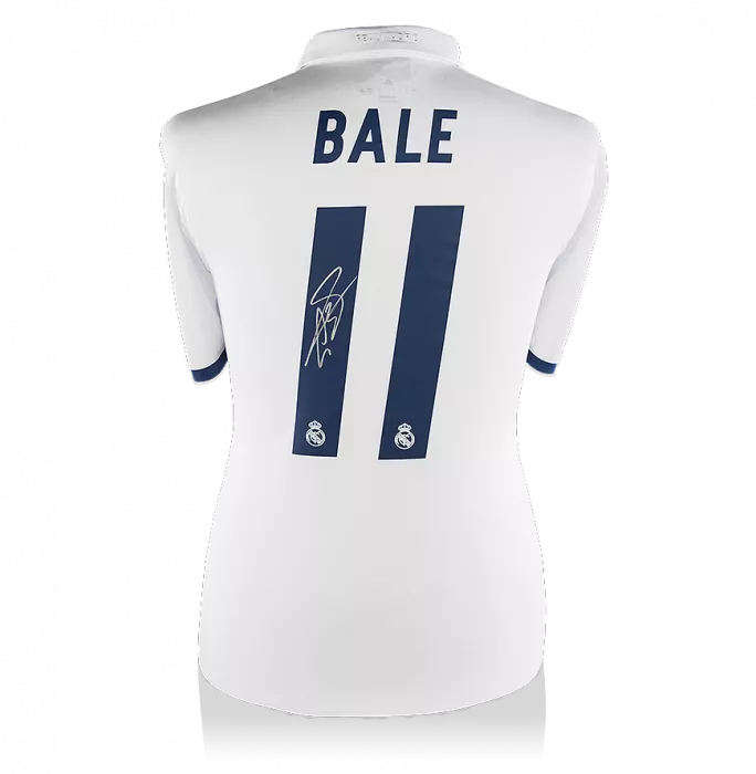 icons Gareth Bale Back Signed Real Madrid 2016-17 Home Shirt