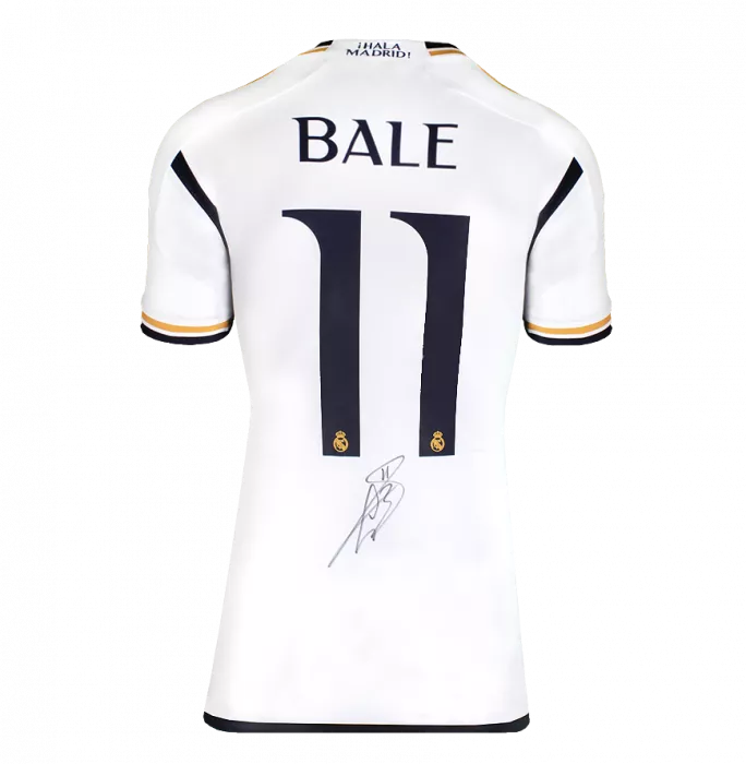 Icons Gareth Bale Back Signed Real Madrid 2023-24 Home Shirt In Deluxe Packaging
