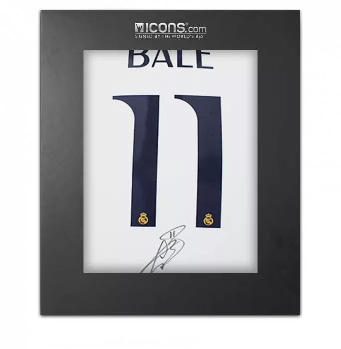icons Gareth Bale Back Signed Real Madrid 2023-24 Home Shirt In Deluxe Packaging