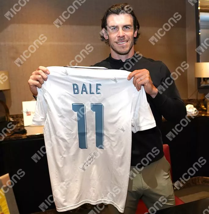 Icons Gareth Bale Back Signed Real Madrid Modern Home Shirt With Fan Style Numbers In Classic Frame