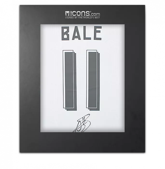 icons Gareth Bale Back Signed Real Madrid Modern Home Shirt with Fan Style Numbers In Deluxe Packaging