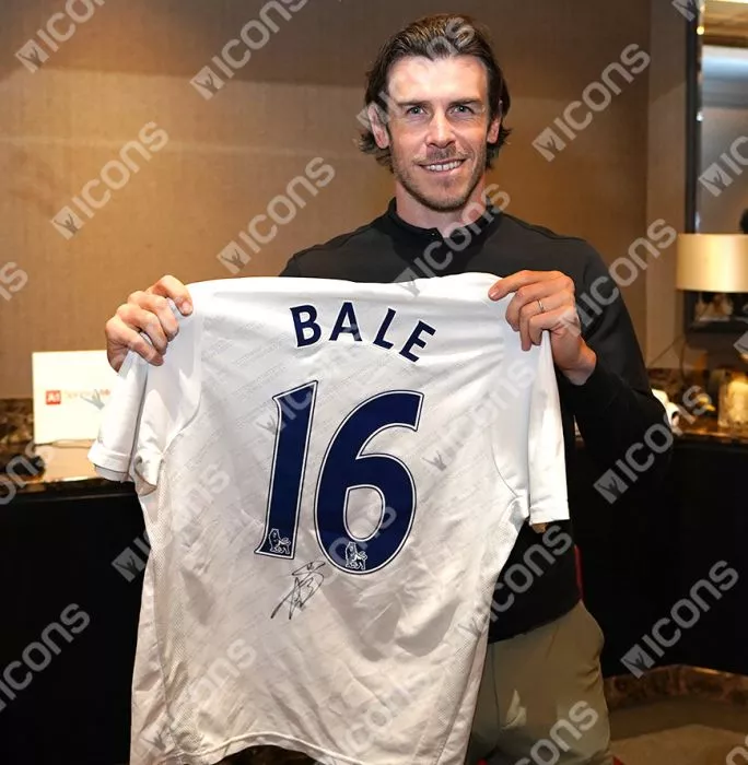 Icons Gareth Bale Back Signed Tottenham Hotspur 2007-08 Home Shirt In Classic Frame