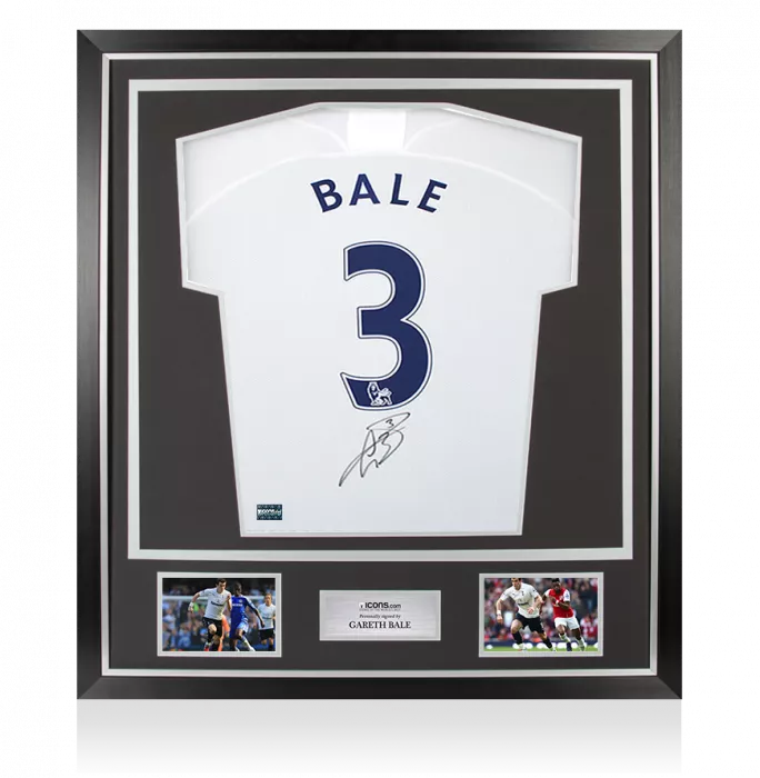 icons Gareth Bale Back Signed Tottenham Hotspur 2011-12 Home Shirt In Classic Frame