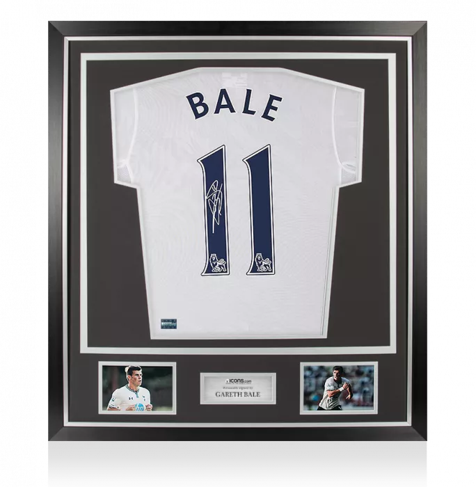 icons Gareth Bale Back Signed Tottenham Hotspur 2013-14 Home Shirt In Classic Frame