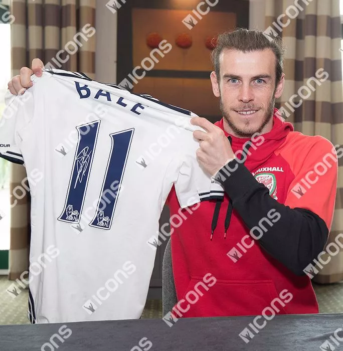 Icons Gareth Bale Back Signed Tottenham Hotspur 2013-14 Home Shirt