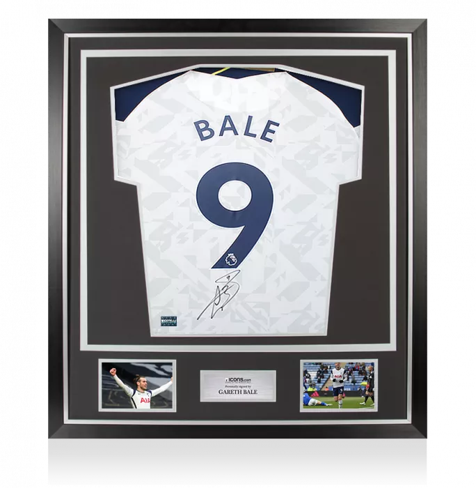 icons Gareth Bale Back Signed Tottenham Hotspur 2020-21 Home Shirt In Classic Frame