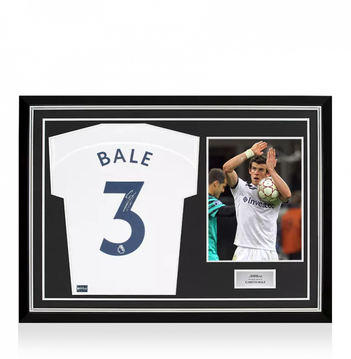 icons Gareth Bale Back Signed Tottenham Hotspur 2022-23 Home Shirt In Hero Frame: Option 1
