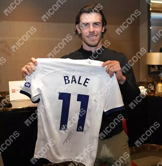 Icons Gareth Bale Back Signed Tottenham Hotspur 2023-24 Home Shirt In Deluxe Packaging