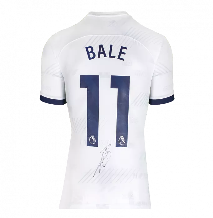 Icons Gareth Bale Back Signed Tottenham Hotspur 2023-24 Home Shirt In Hero Frame: Option 1