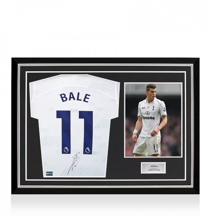icons Gareth Bale Back Signed Tottenham Hotspur 2023-24 Home Shirt In Hero Frame: Option 1