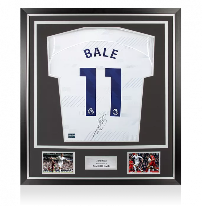 icons Gareth Bale Back Signed Tottenham Hotspur 2023-24 Home Shirt In Classic Frame