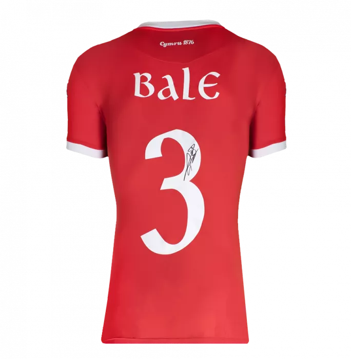 Icons Gareth Bale Back Signed Wales 2006-07 Home Shirt In Hero Frame: Option 1