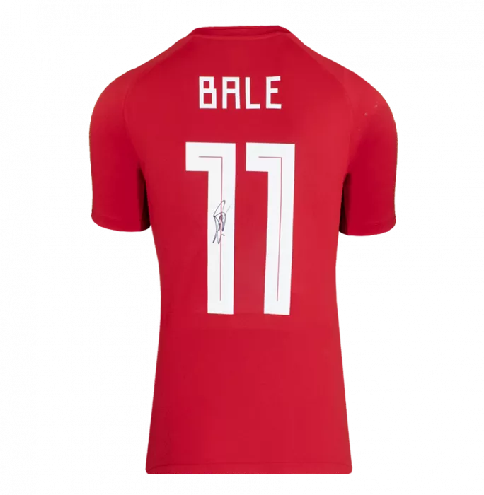 Icons Gareth Bale Back Signed Wales 2010-11 Home Shirt With Fan Style Numbers In Classic Frame