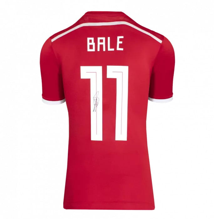 Icons Gareth Bale Back Signed Wales 2013-15 Home Shirt In Classic Frame