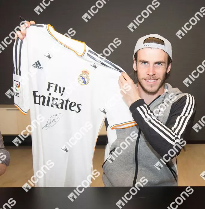 Icons Gareth Bale Front Signed Real Madrid 2013-14 Home Shirt In Classic Frame