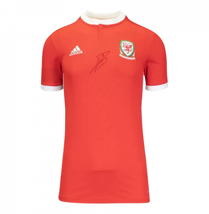 Icons Gareth Bale Front Signed Wales 2017-18 Home Shirt In Classic Frame