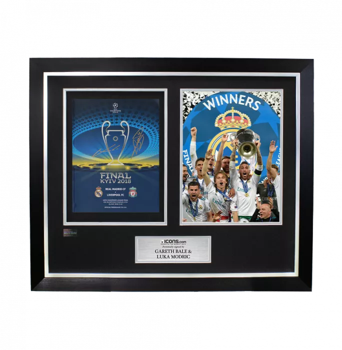icons Gareth Bale & Luka Modric Dual Signed and Framed Programme: 2018 UEFA Champions League
