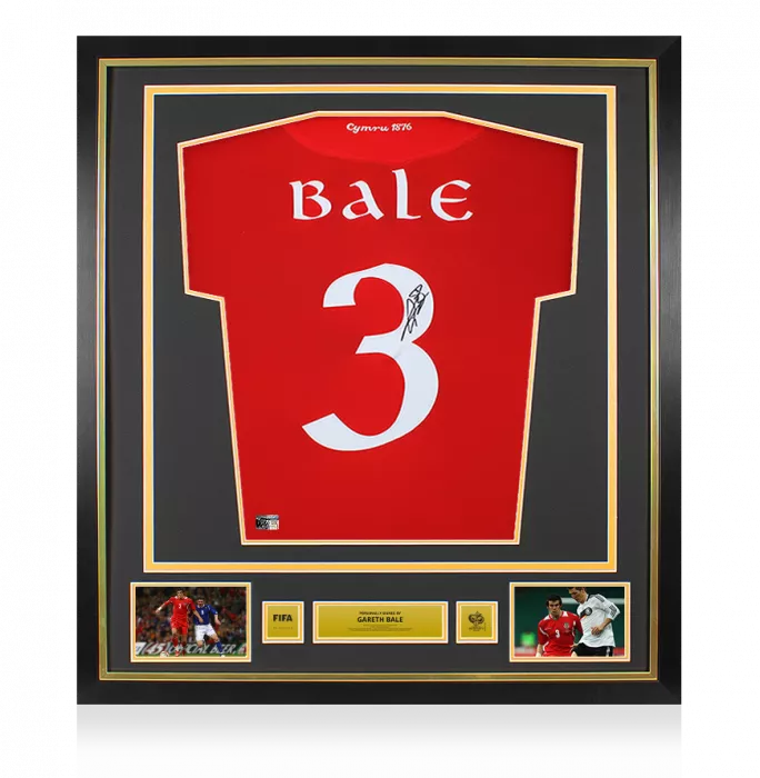 icons Gareth Bale Official 2006 FIFA World Cup™ Back Signed and Framed Wales 2006-07 Home Shirt