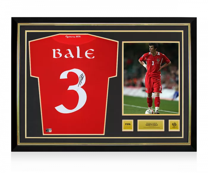 icons Gareth Bale Official 2006 FIFA World Cup™ Back Signed and Hero Framed Wales 2006-07 Home Shirt