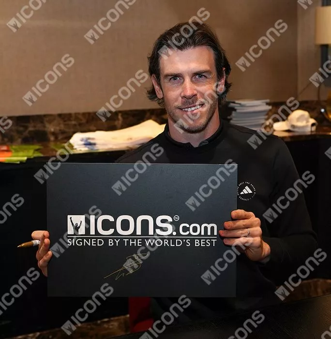 Icons Gareth Bale Official UEFA Champions League Back Signed And Hero Framed Real Madrid 2023-24 Home Shirt