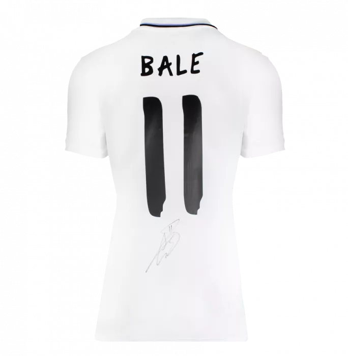 Icons Gareth Bale Official UEFA Champions League Back Signed And Hero Framed Real Madrid Modern Home Shirt With Fan Style Numbers