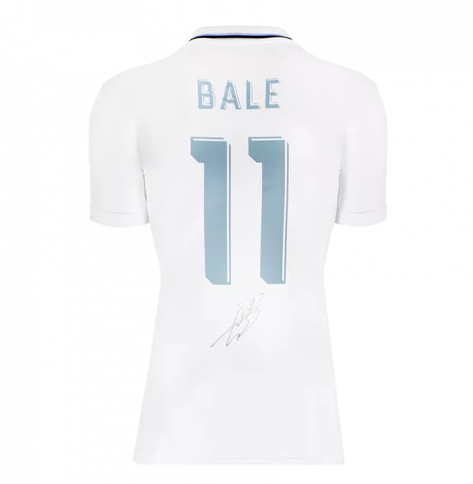 Icons Gareth Bale Official UEFA Champions League Back Signed And Hero Framed Real Madrid Modern Home Shirt With Fan Style Numbers