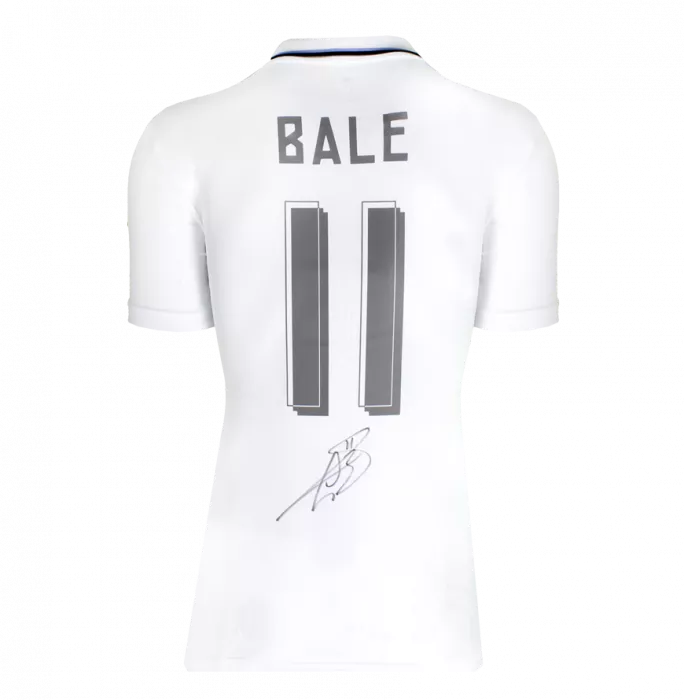 Icons Gareth Bale Official UEFA Champions League Back Signed And Framed Real Madrid Modern Home Shirt With Fan Style Numbers
